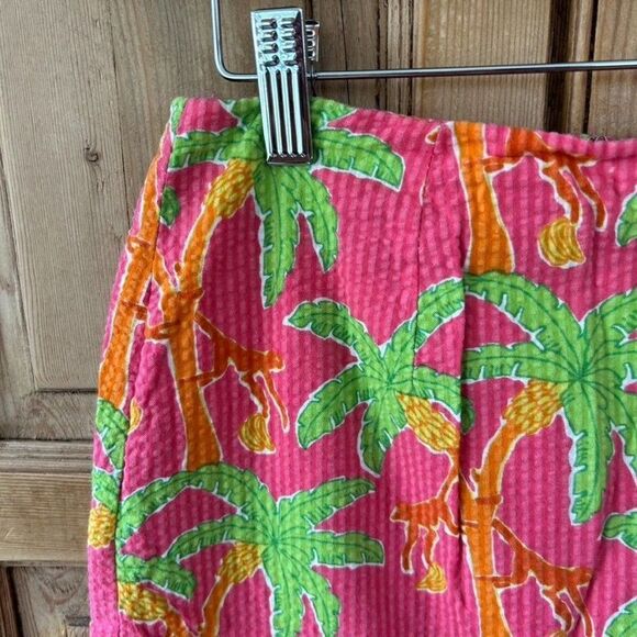 Vintage Lilly Pultizer 8 Pink Monkies Palm Tree Print Skirt - Flawed - Picture 2 of 13